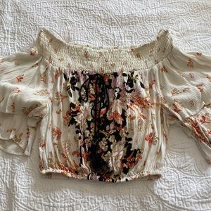 Brand new with tags, Band of Gypsies off the shoulder cinched cropped blouse